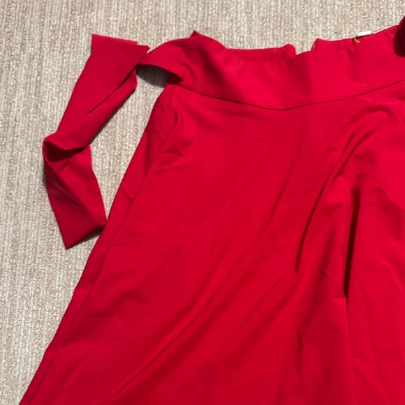 Belle Pogue Women Pleated Skirt Size M Red Midi Skirt with Pockets A-Line - Picture 4 of 10